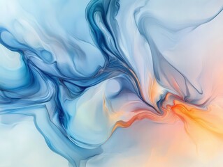 Wall Mural - Abstract blue and orange swirls in a modern artistic design