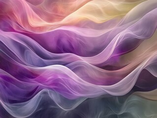 Sticker - Soft, flowing fabric in shades of purple and pink on a delicate background