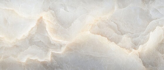 Poster - Abstract ethereal marble texture with soft, translucent layers and a serene atmosphere, primarily in white and beige hues.