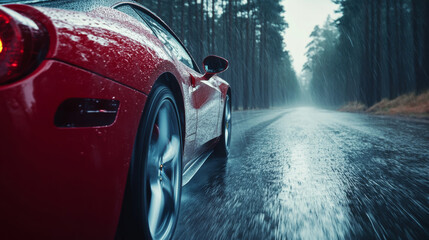 Wall Mural - sports car on road driving footage high end car advertising photography