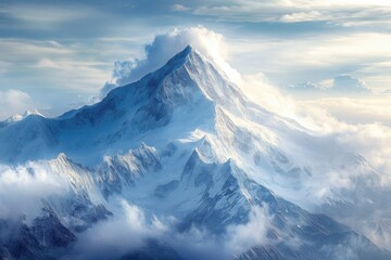 Wall Mural - Majestic Snowy Mountain Peak