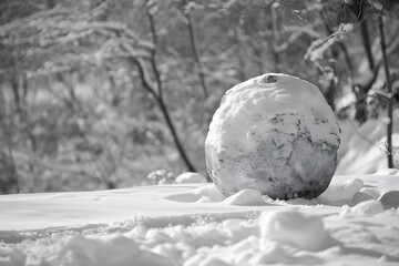 Wall Mural - A Solitary Snowball in a Winter Wonderland