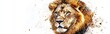 © AbstractAI - Portrait of a male lion watercolor illustration vibrant hand painted artwork on a white background