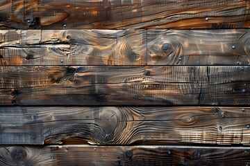 Textured Wooden Wall with Rich Grain Patterns and Dark Stains