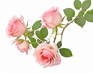 Wall Mural - Isolated Blooming Rose on a white Background