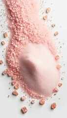 Wall Mural - Isolated Himalayan Pink Salt on white Background