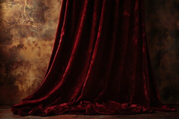 Canvas Print - dark red curtain