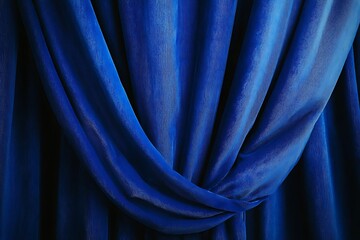 Poster - blue silk curtain