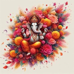 illustration of Lord Ganpati for Ganesh Chaturthi festival of India, Ganesh chaturthi for greeting,card, poster background.