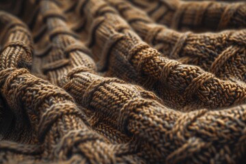 Aufkleber - close up of knitted blanket, fabric texture with knitted or woven patterns
