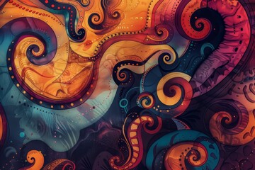 Aufkleber - An abstract background with swirling patterns and vibrant colors