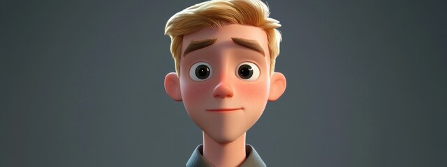 Wall Mural - 3D Cartoon Version of a Young Man