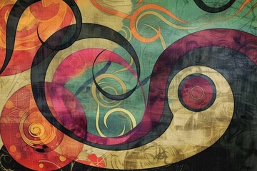 Aufkleber - An abstract background with swirling patterns and vibrant colors