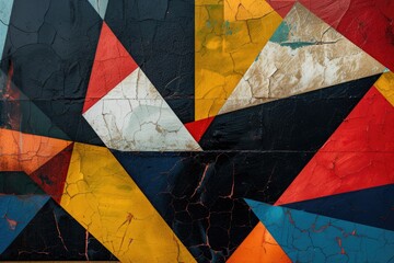 Wall Mural - An abstract pattern with geometric shapes overlapping