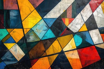 Leinwandbilder - An abstract pattern with geometric shapes overlapping