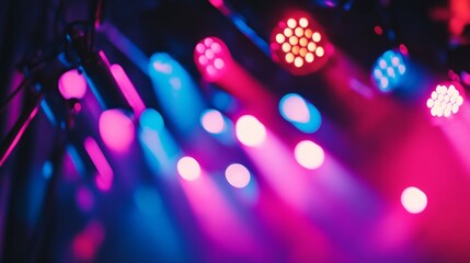Aufkleber - Dynamic stage lighting in a range of bright colors, creating a vibrant and energetic backdrop for a performance.