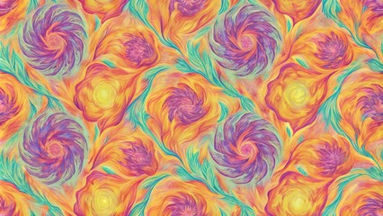 Poster - A vibrant swirl of colorful abstract patterns creates a lively design.