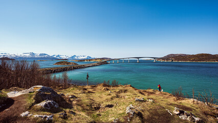 nature sceneries inside the island of Sommaroy,  Tromso municipality, Norway