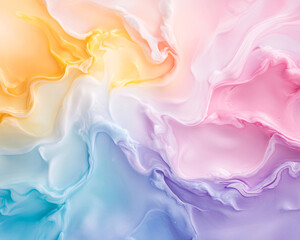 Wall Mural - a colorful swirl of paint with a rainbow of colors. the colors are bright and vibrant, creating a se