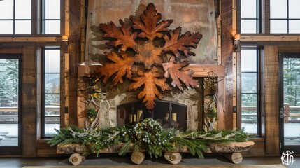 Sticker - A large wooden snowflake