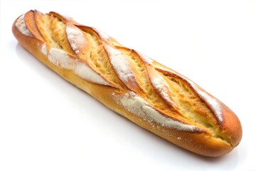 Rustic baguette isolated on a white background

