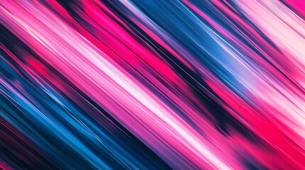 Aufkleber - Abstract motion blur with pink and blue diagonal lines, dynamic light streaks. Modern futuristic background concept