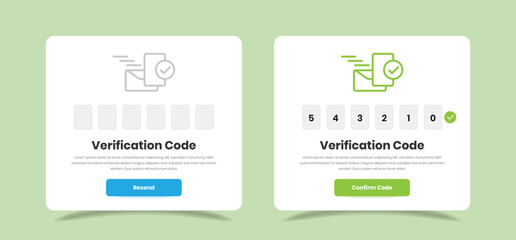 Code authentication and verification page popup design for web and mobile app