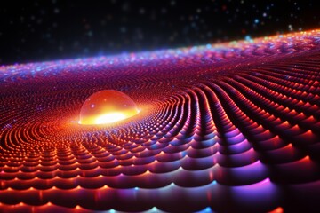 Wall Mural - Glowing Abstract Fractal Pattern with a Sphere