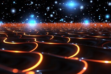 Wall Mural - Abstract Glowing Cosmic Landscape - Digital Art