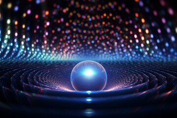 Wall Mural - glowing sphere in a fractal field of light