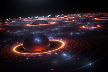 Wall Mural - Cosmic Spheres: A Journey Through the Universe