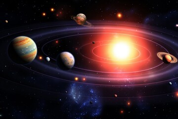 Wall Mural - Celestial Symphony: A Glimpse into the Solar System