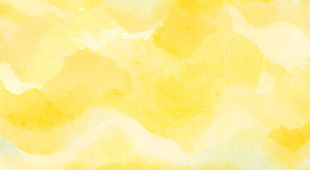 Wall Mural - Abstract Yellow Watercolor Background With Soft Wavy Patterns