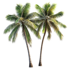 Coconut palm trees isolated.