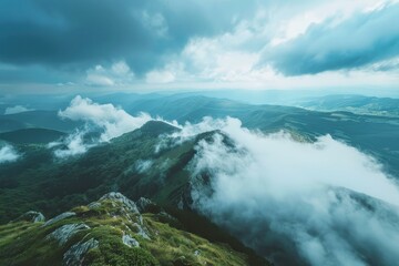 Sticker - Panoramic Mountain Landscape in Constant Motion