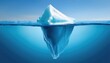 © Marko - An iceberg visible above and below water on a clear blue background, illustrating the concept of hidden depth