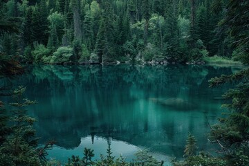 Sticker - Tranquil Lake Amidst Canadian Rockies