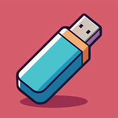 Leinwandbilder - USB Stick Vector Illustration