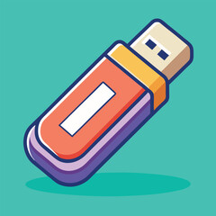 Leinwandbilder - USB Stick Vector Illustration