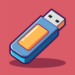 Leinwandbilder - USB Stick Vector Illustration