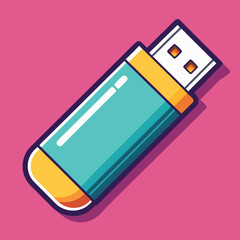 Leinwandbilder - USB Stick Vector Illustration