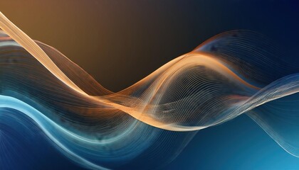 Wall Mural - Abstract blue and white dynamic waves