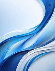 Wall Mural - Abstract blue and white dynamic waves
