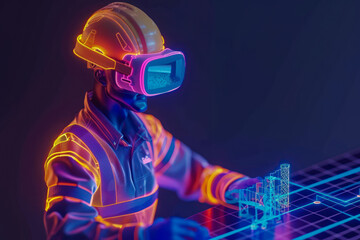 Wall Mural - The use of artificial intelligence in the construction of buildings