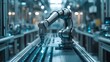 © Downloads - A image showcasing a robotic arm performing repetitive tasks on an industrial assembly line with precision and efficiency