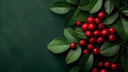 Sticker - red berries on a tree