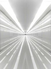 Wall Mural - Abstract White Corridor With Reflective Floor