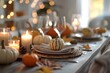 © maria_lh - Autumn table setting with pumpkins and candles
