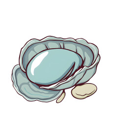 Mussel cartoon icon illustration on white background. Generative AI