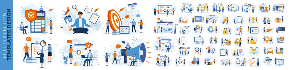 Wall Mural - ultra pack marketing illustration : communication, internet, interface, real estate, finance, ...